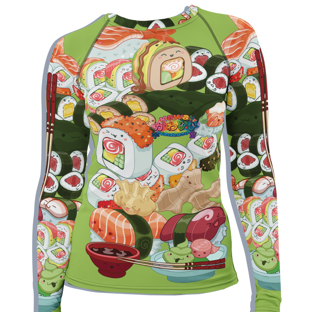 Kawaii Universe - Cute Sushi and Nigiri Ladies Sun N' Swim Shirt