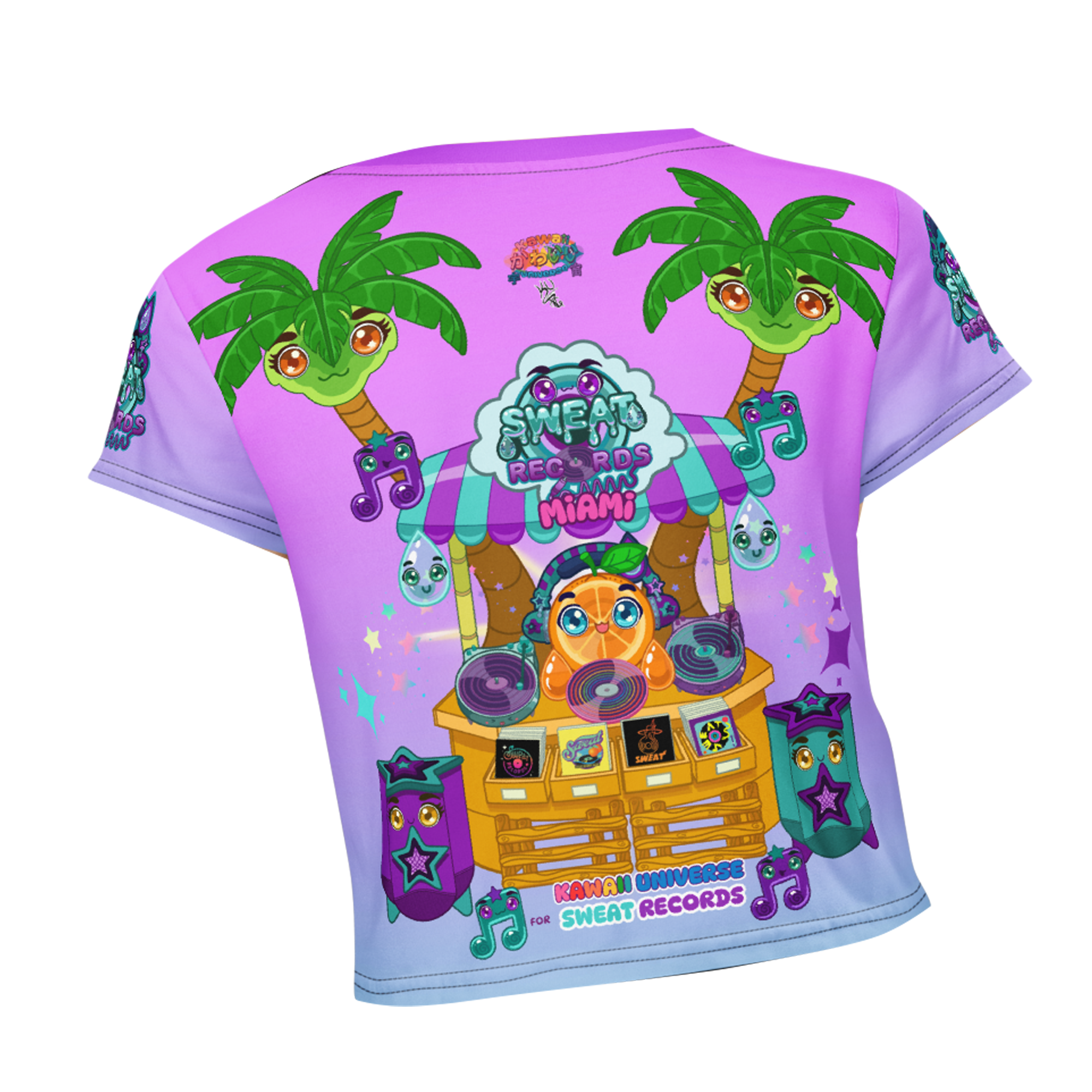 Kawaii Universe - Cute Sweat Records Miami Flowy Crop Top