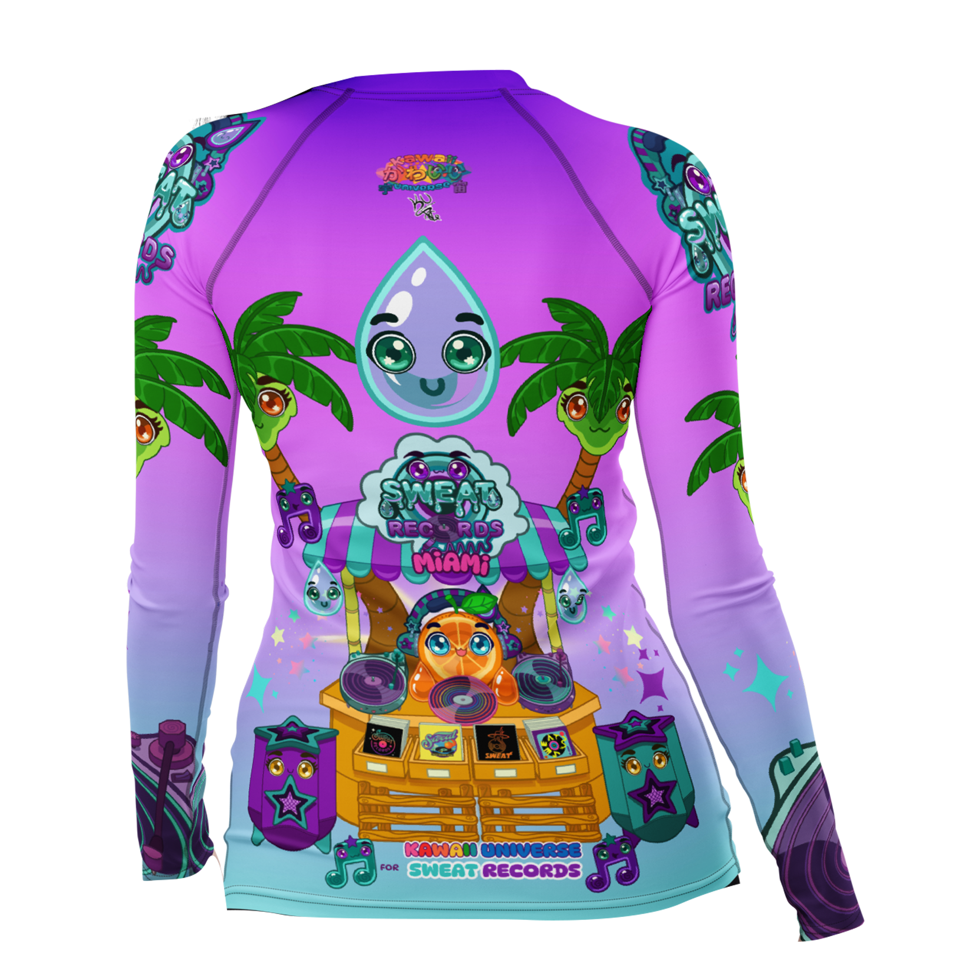 Kawaii Universe - Cute Sweat Records Miami Rash Guard