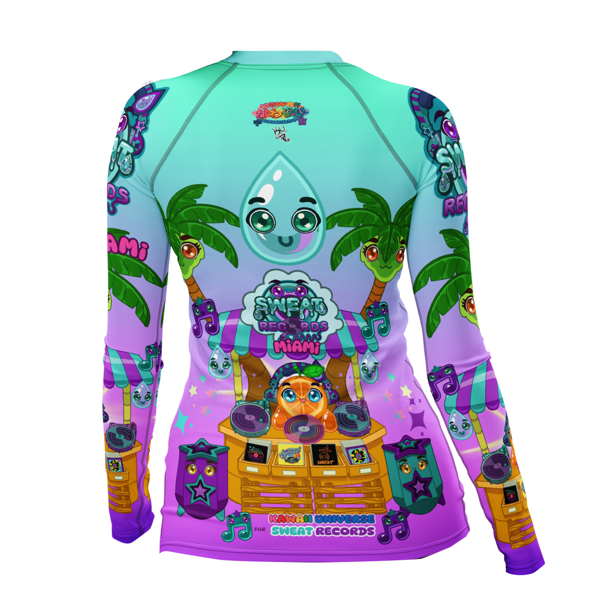 Kawaii Universe - Cute Sweat Records Miami Rash Guard