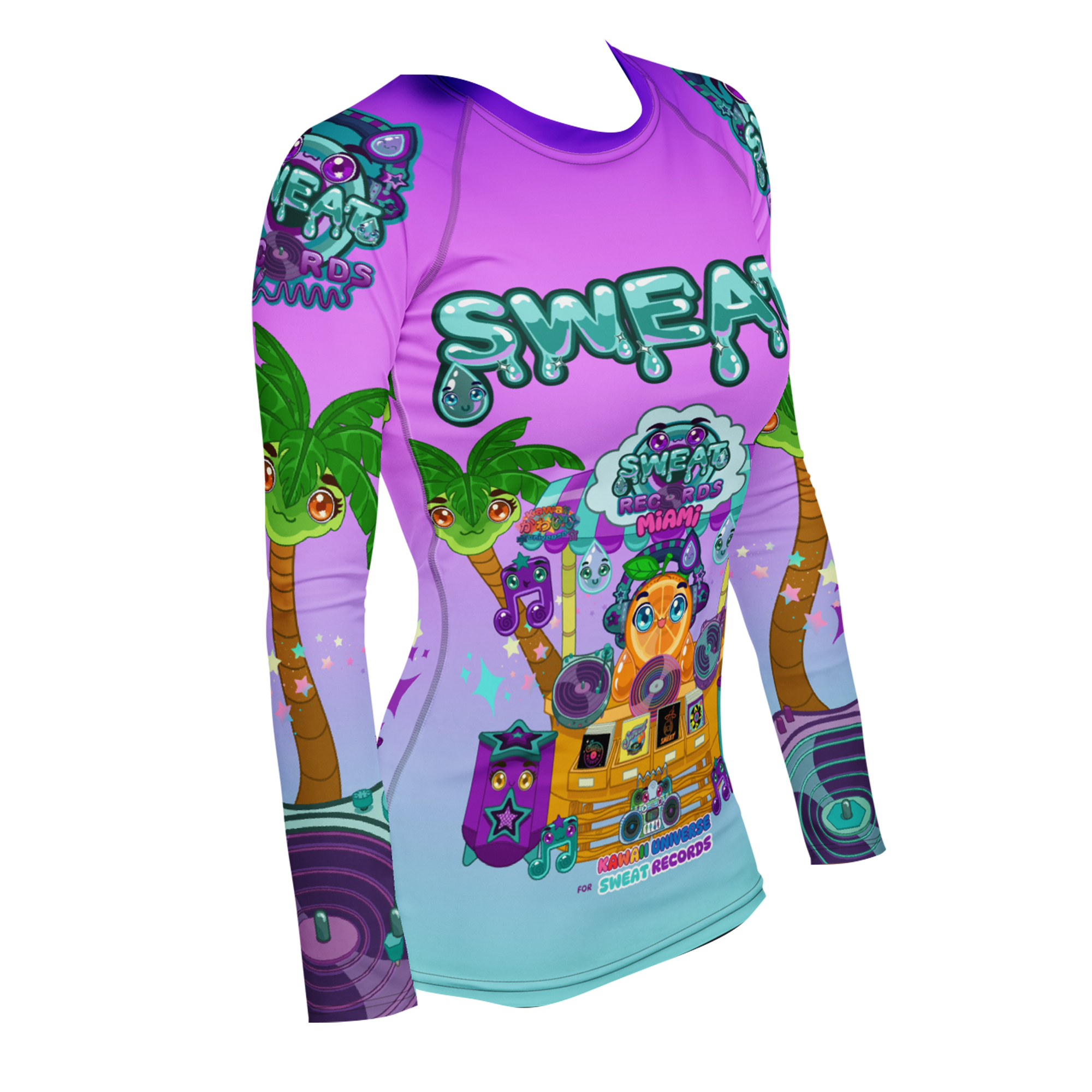 Kawaii Universe - Cute Sweat Records Miami Rash Guard