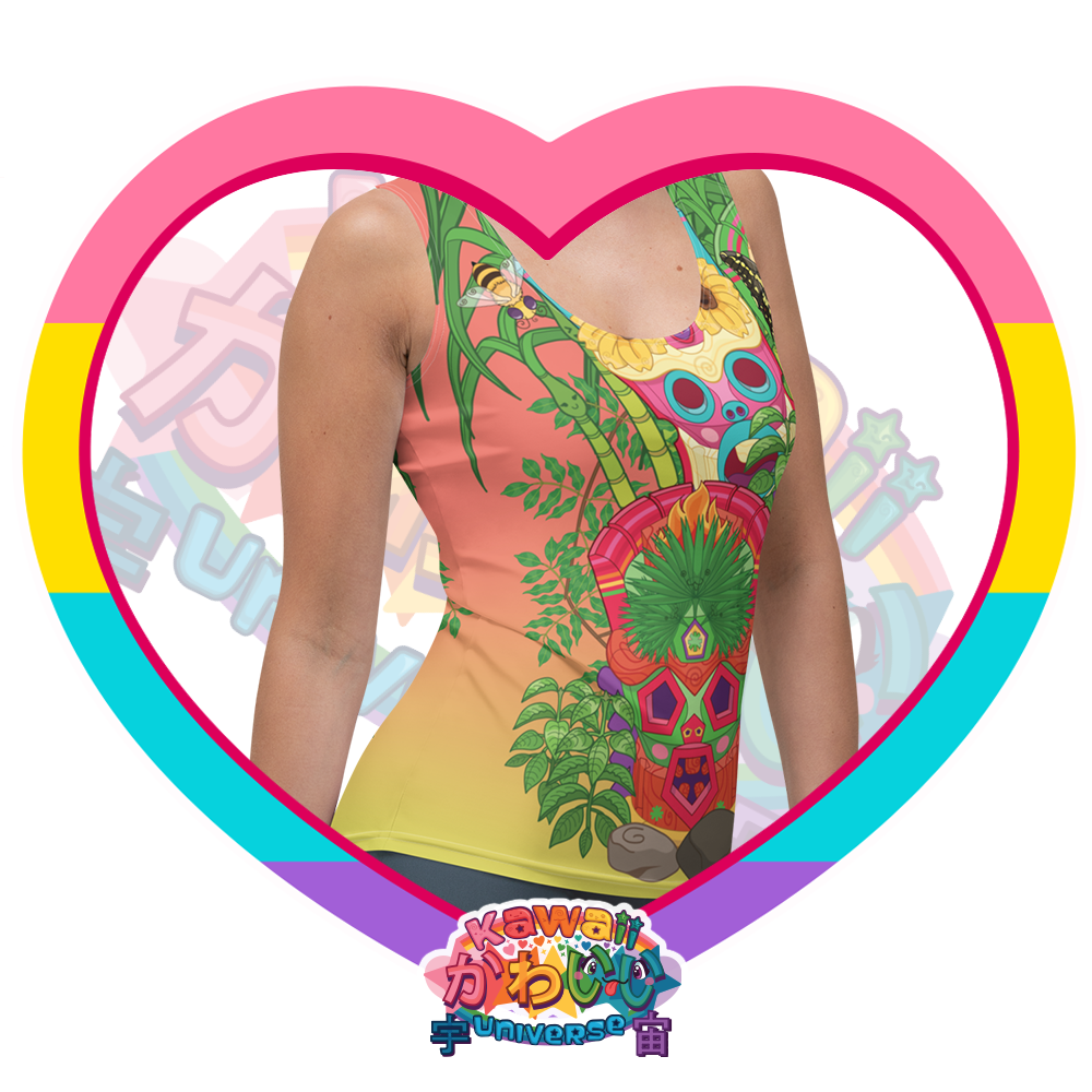 Kawaii Universe - Cute Miami Tiki Totems Ladies Tank Top