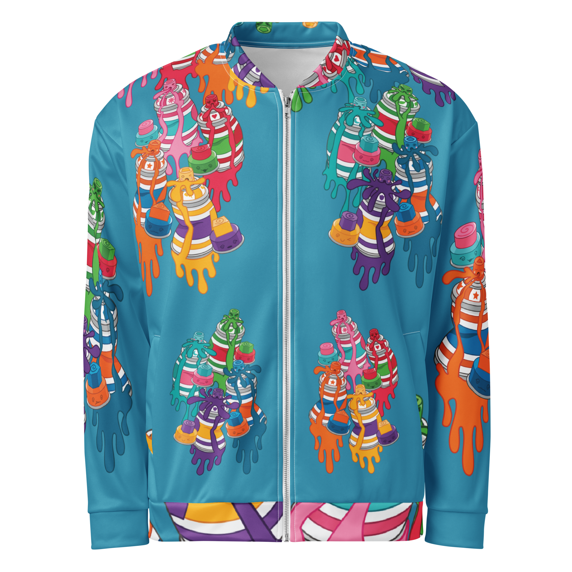 Kawaii Universe - Cute Urban Spray Cans Unisex Dual Pocket Zip Up Jacket