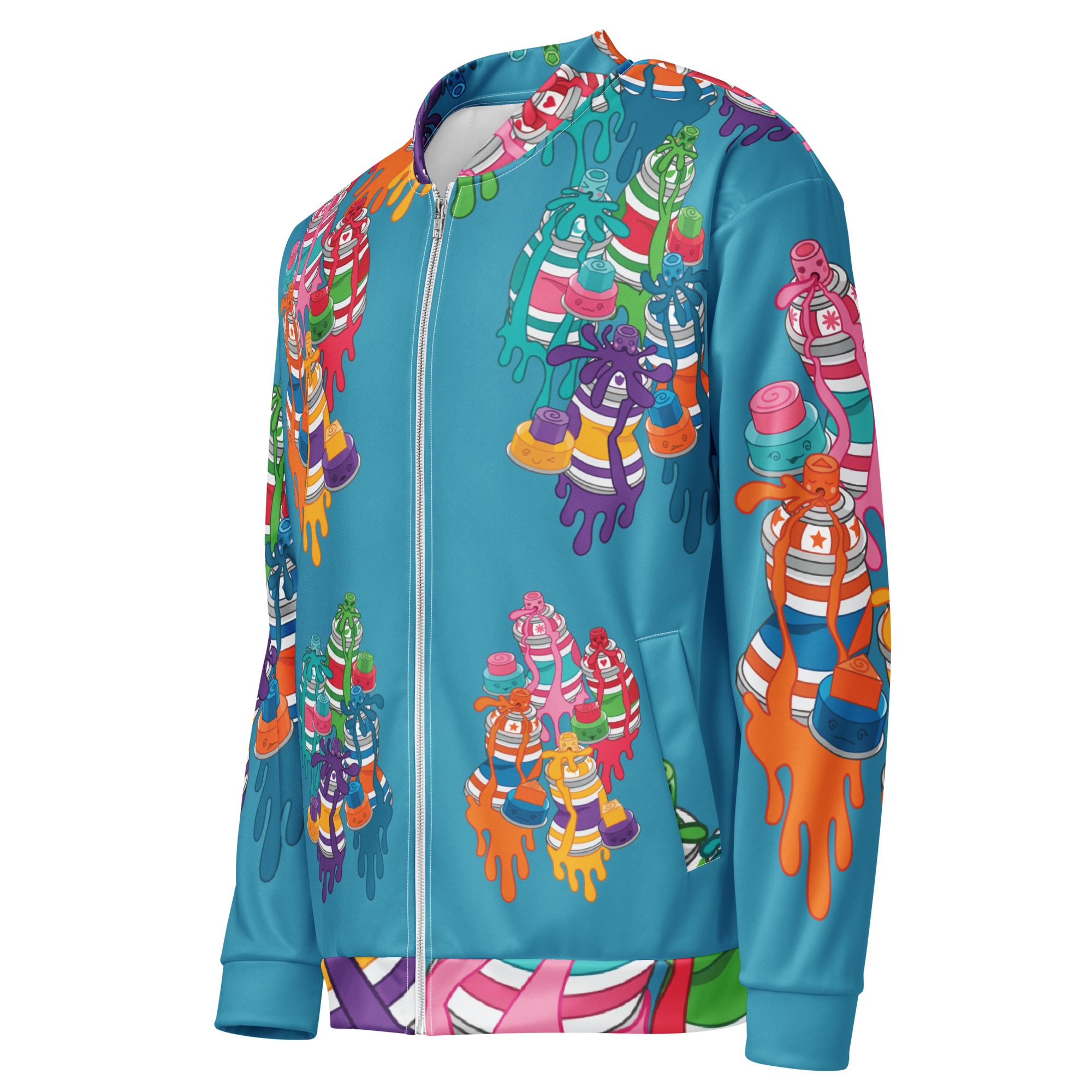 Kawaii Universe - Cute Urban Spray Cans Unisex Dual Pocket Zip Up Jacket