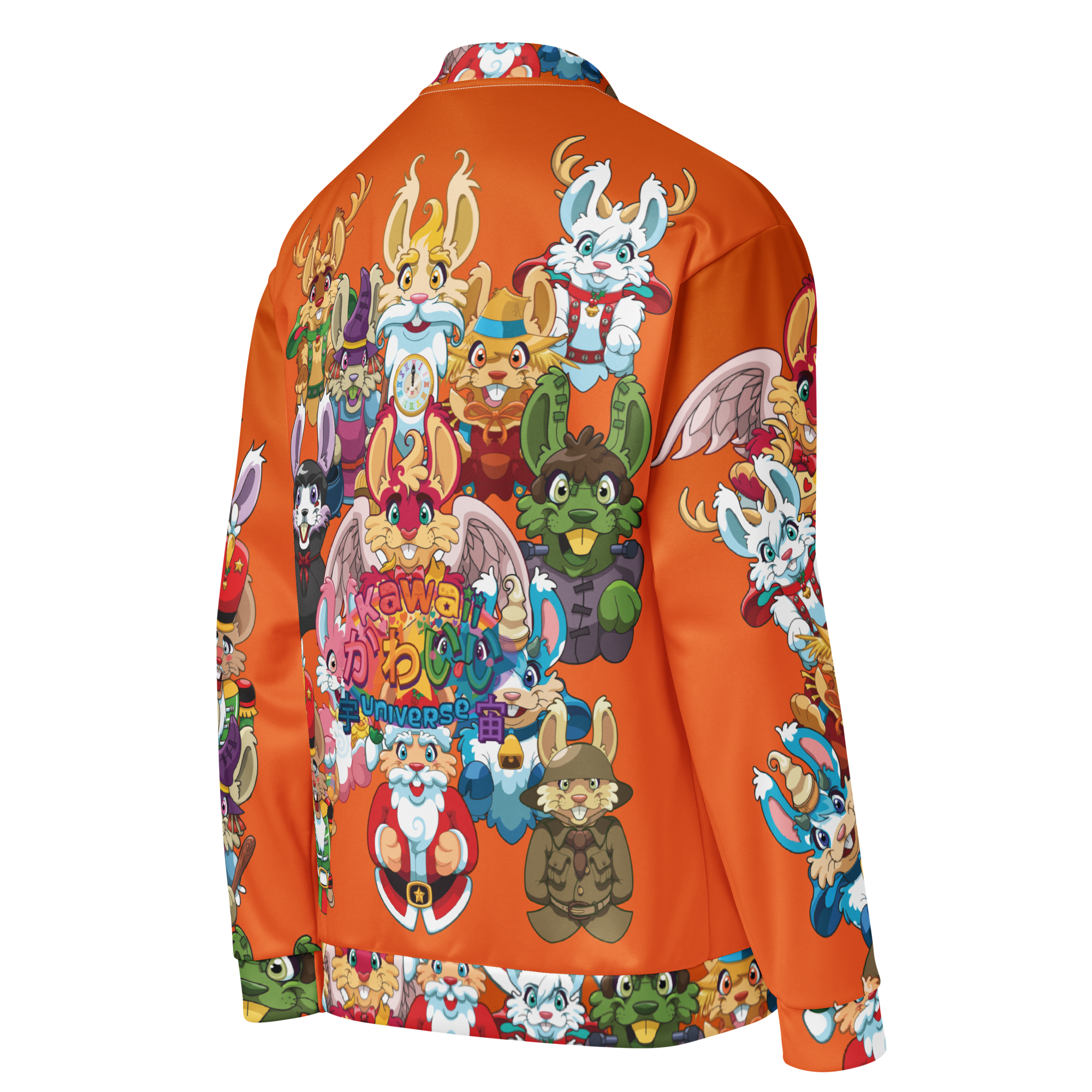 Kawaii Universe - Cute Year of Bunnies Designer Unisex Dual Pocket Zip Up Jacket