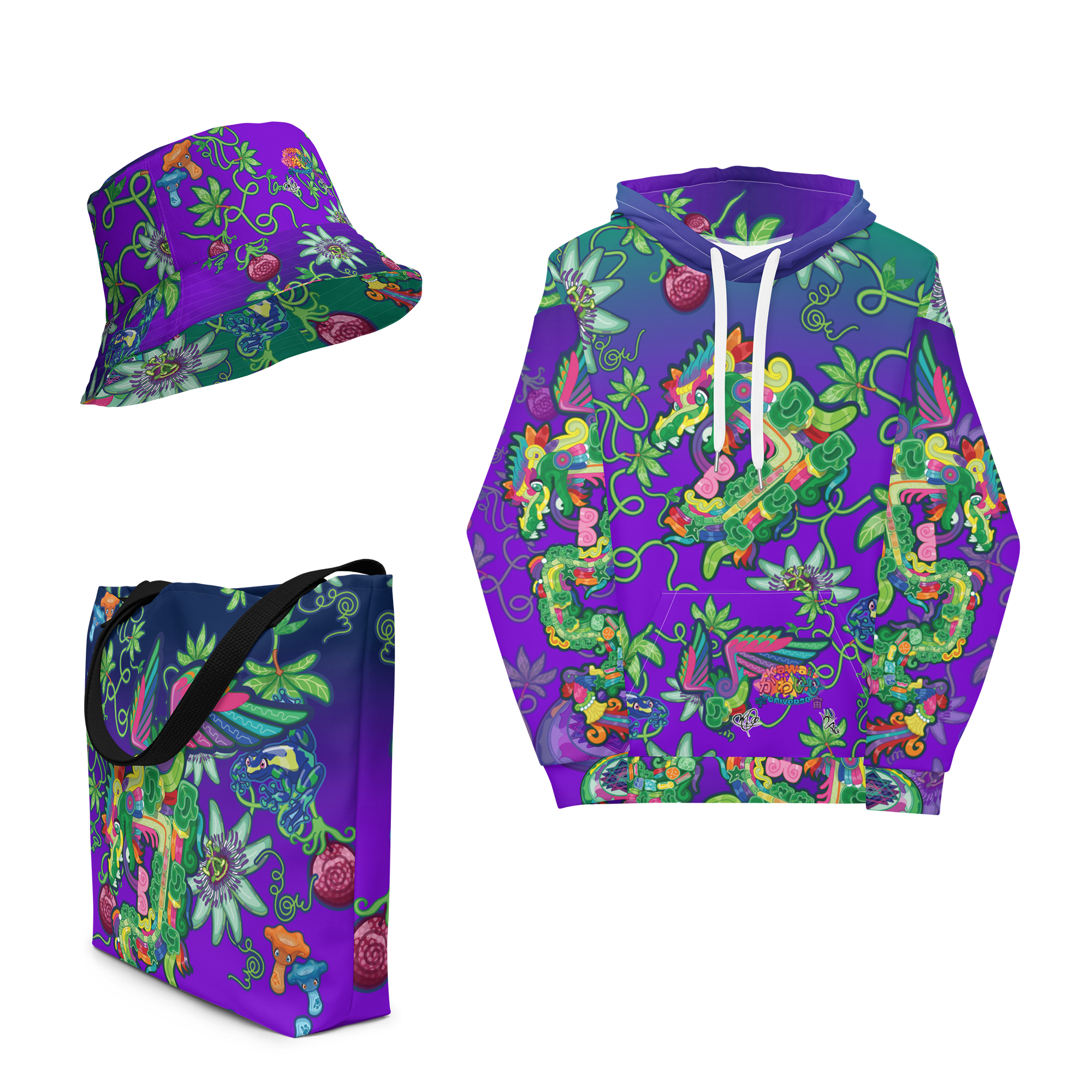 Kawaii Universe - Cute Year of the Dragon Quetzal Collab DrWillTatu Designer Swag Set