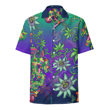Kawaii Universe - Cute Year of the Dragon Quetzal Collab DrWilltatu Unisex Button Up Shirt