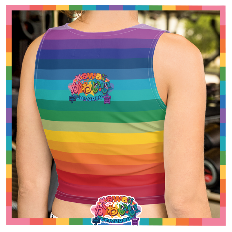 Kawaii Universe - Cute Alphabetic Spectrum Ladies Sports Crop