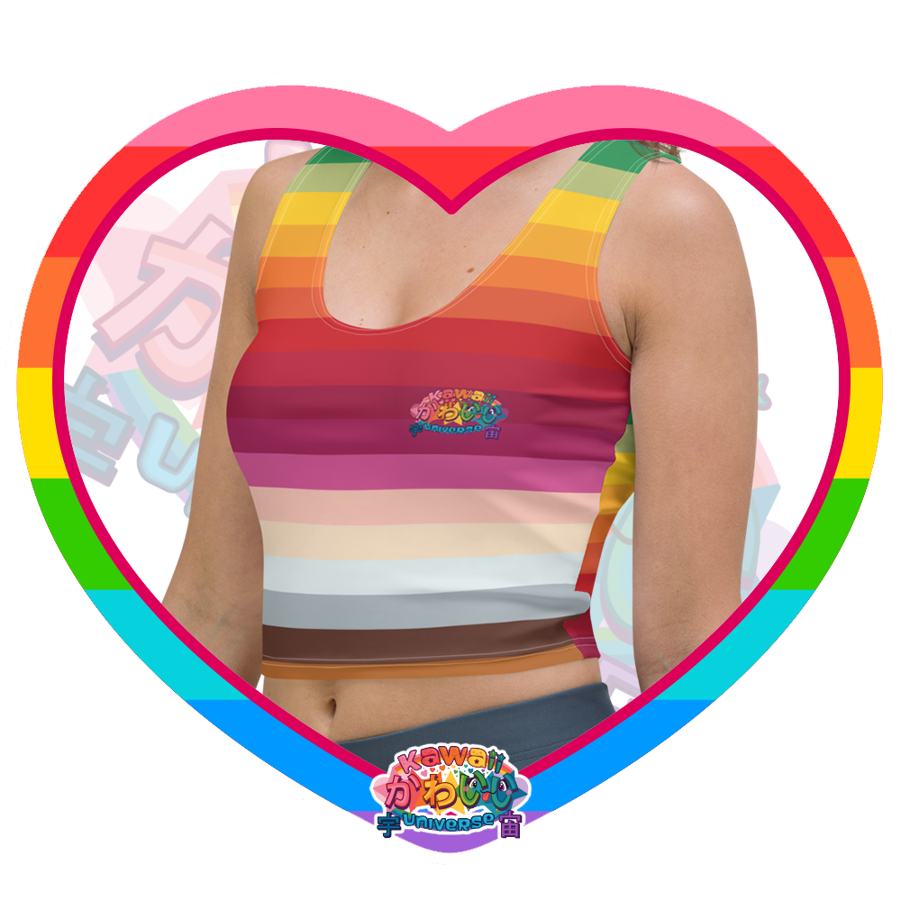 Kawaii Universe - Cute Alphabetic Spectrum Ladies Sports Crop