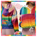 Kawaii Universe - Cute Alphabetic Spectrum Designer Ladies Wind Jacket with Hood