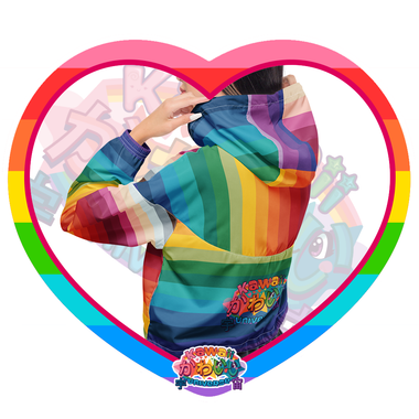 Kawaii Universe - Cute Alphabetic Spectrum Designer Ladies Wind Jacket with Hood