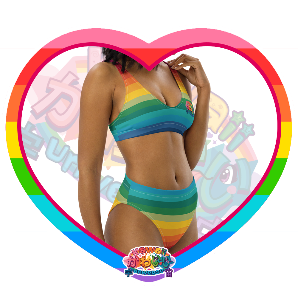 Kawaii Universe - Cute Alphabetic Spectrum Ladies Sport Bikini Set