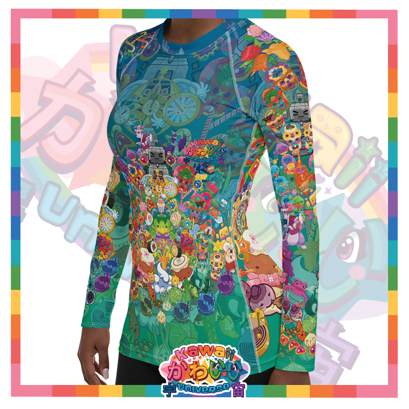 Kawaii Universe - Cute Cheery KUtemas Ladies Rash Guard