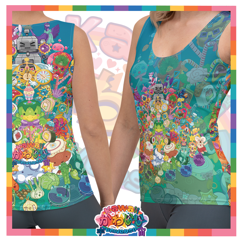 Kawaii Universe - Cute Cheery KUtemas Ladies Tank Top