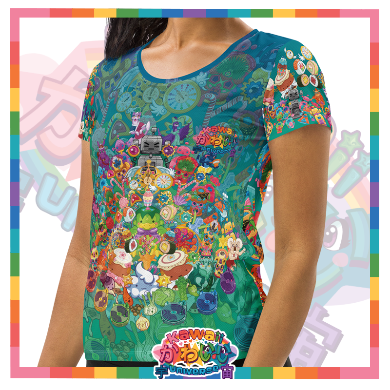 Kawaii Universe - Cute Cheery KUtemas Ladies Workout Tee