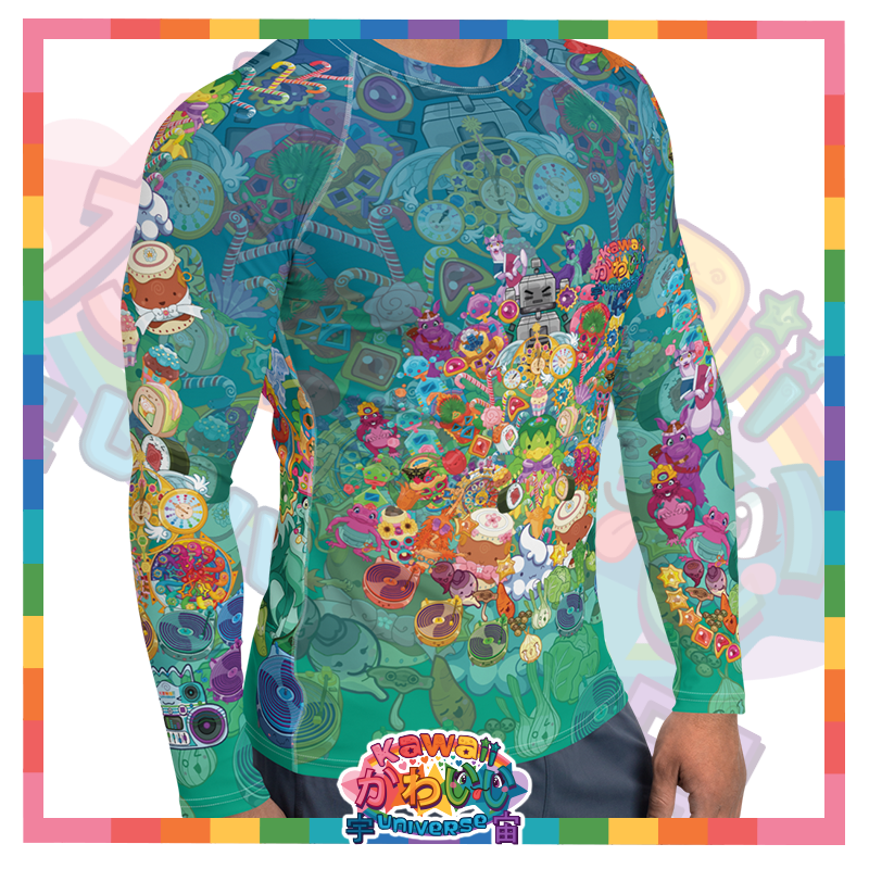 Kawaii Universe - Cute Cheery KUtemas Mens Rash Guard