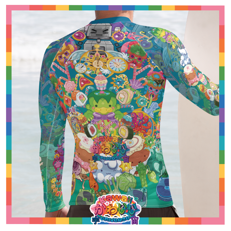 Kawaii Universe - Cute Cheery KUtemas Mens Rash Guard