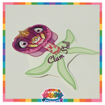 Kawaii Universe - Clam Shell Orchid Versatile Sticker - Classic or Glass Decal or Magnet or Patch