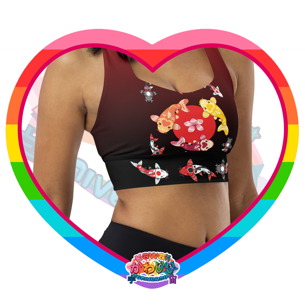 Kawaii Universe - Cute Classic Koi Noir Sports Bra