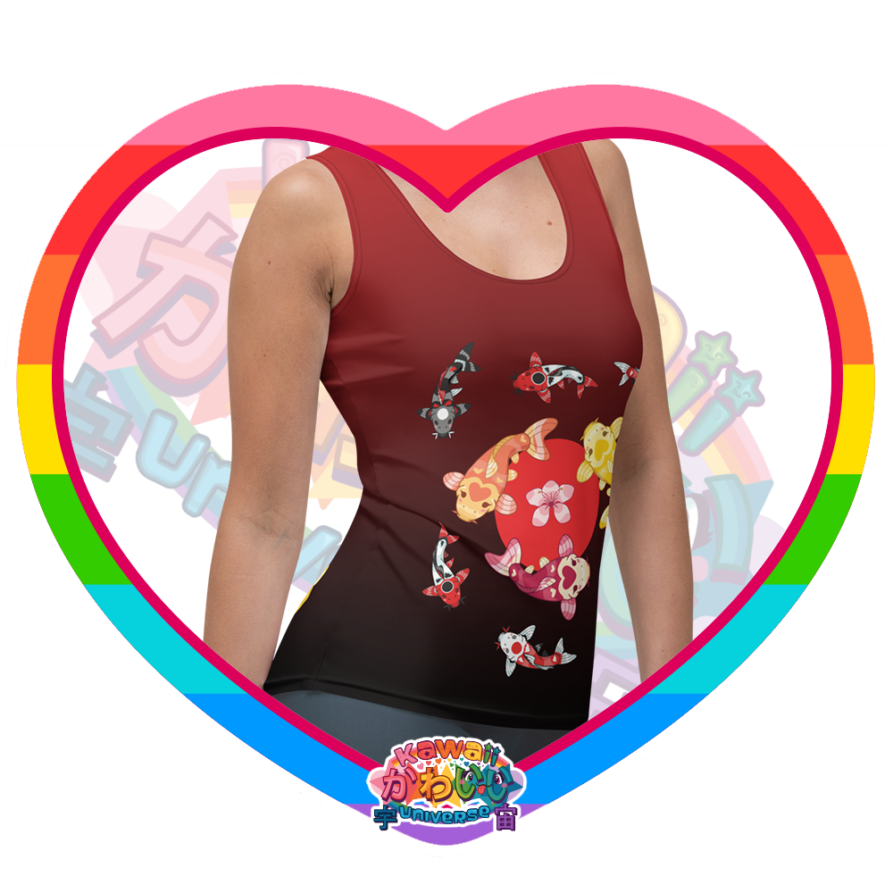 Kawaii Universe - Cute Classic Koi Noir Ladies Tank Top