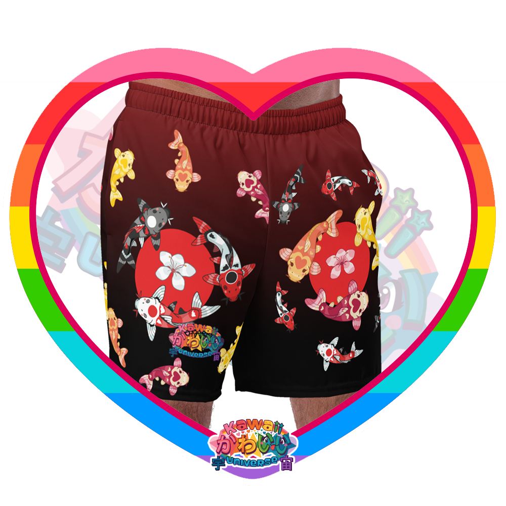 Kawaii Universe - Cute Classic Koi Noir Mens Sport Shorts