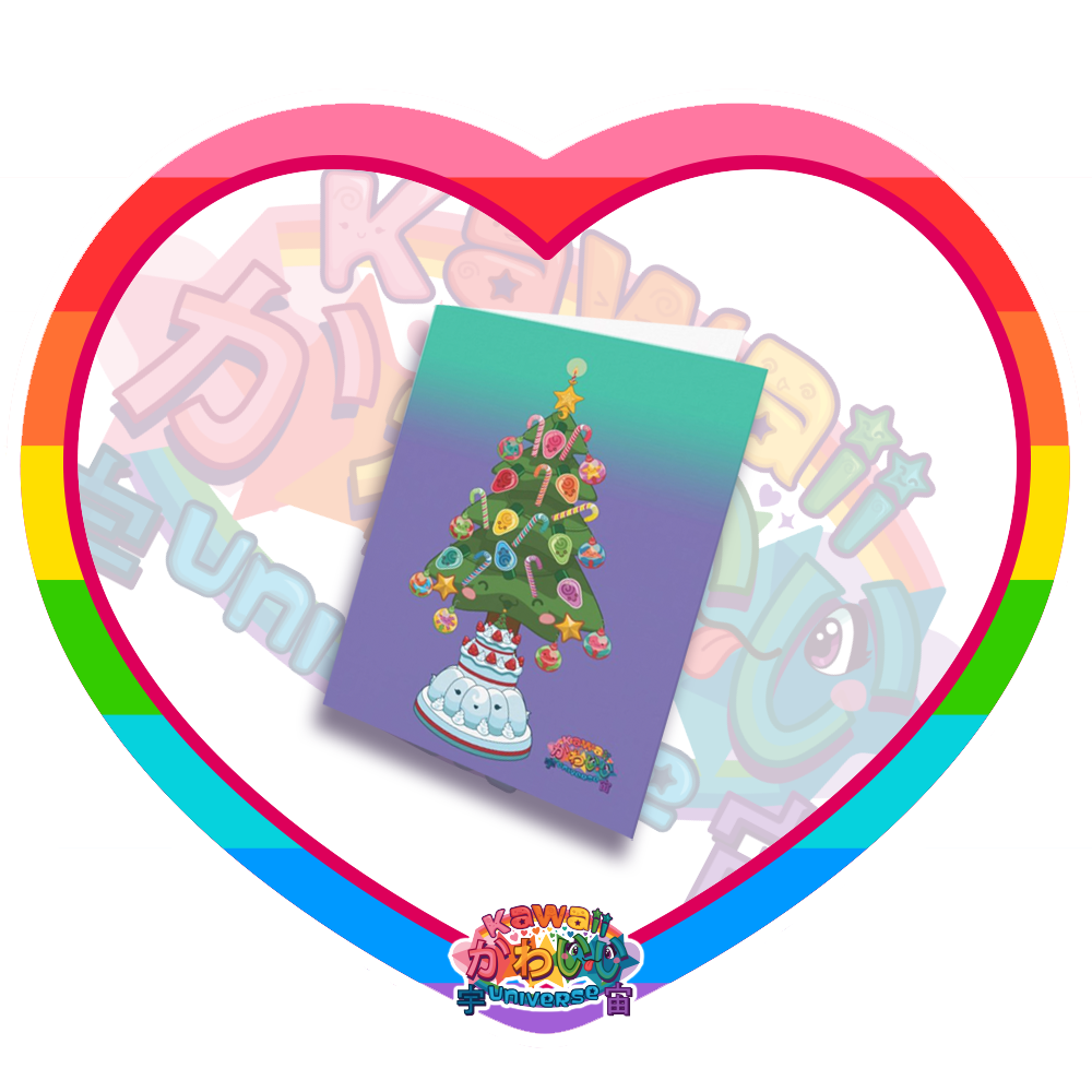 Kawaii Universe - Cute Holidays Miami Designer Greeting Card