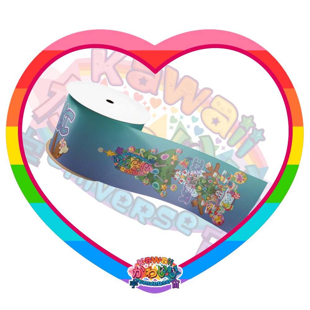 Kawaii Universe - Cute Holidays Miami Designer Satin Ribbon 3 inch Wide