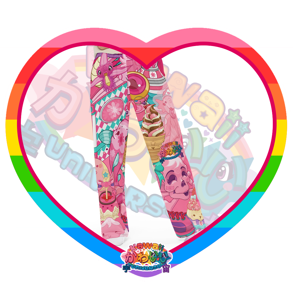 Kawaii Universe - Cute Hyper Nikomi Pink Collection Designer Unisex Flow Pants