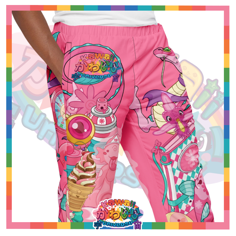 Kawaii Universe - Cute Hyper Nikomi Pink Collection Designer Unisex Sports Pants