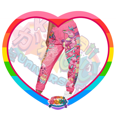 Kawaii Universe - Cute Hyper Nikomi Pink Collection Designer Unisex Sports Pants