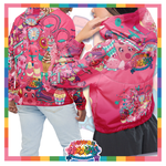 Kawaii Universe - Cute Hyper Nikomi Pink Collection Designer Zip up Wind Jacket with Hood