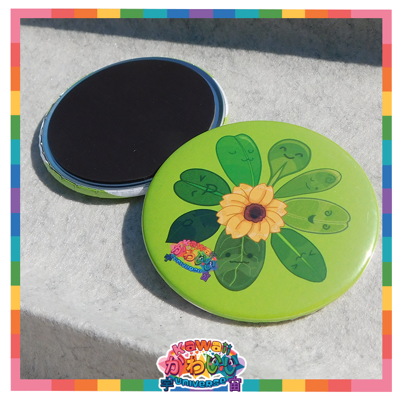 Kawaii Universe - Cute Leaf Legends Sunflower Designer Medallion Magnet