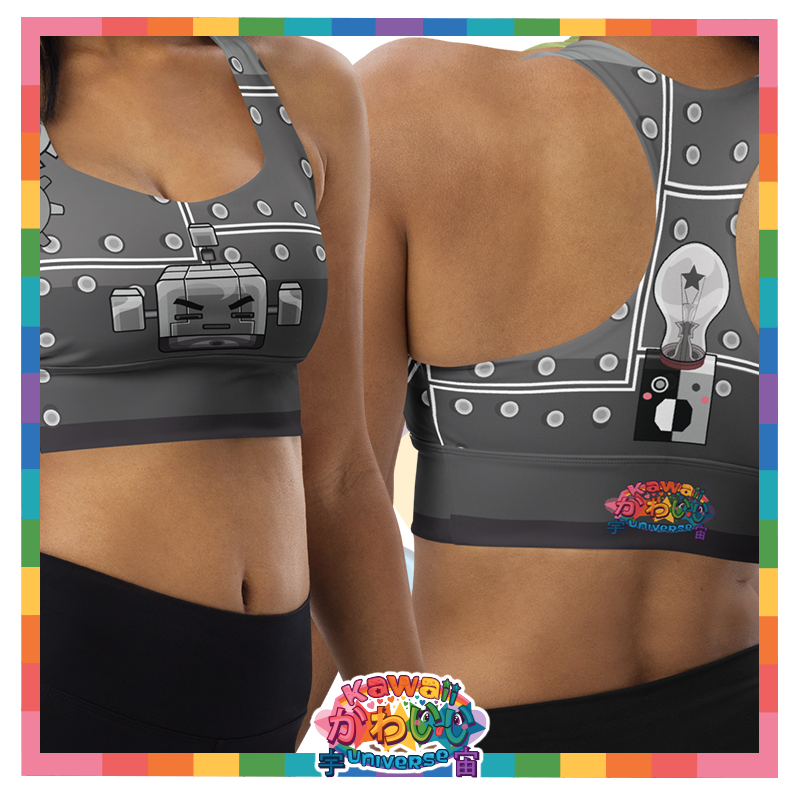 Kawaii Universe - Cute Metallized Robot Sports Bra