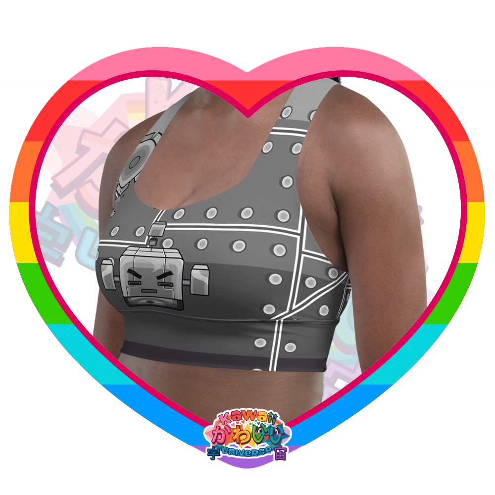 Kawaii Universe - Cute Metallized Robot Sports Bra