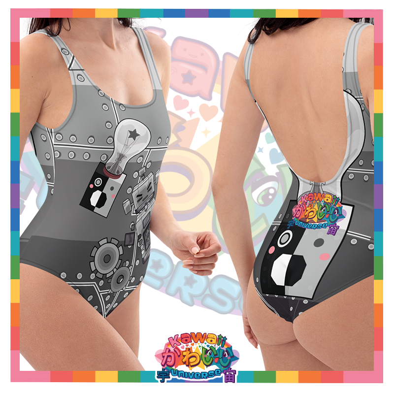 Kawaii Universe - Cute Metallized Robot Ladies Swimsuit Bodice