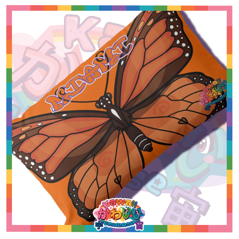 Kawaii Universe - Cute Monarch Butterfly Miami Double Sided Zippered Pillow