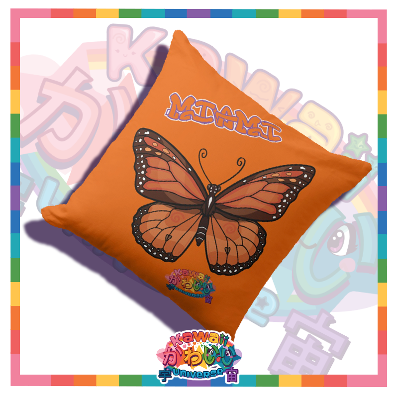 Kawaii Universe - Cute Monarch Butterfly Miami Double Sided Zippered Pillow