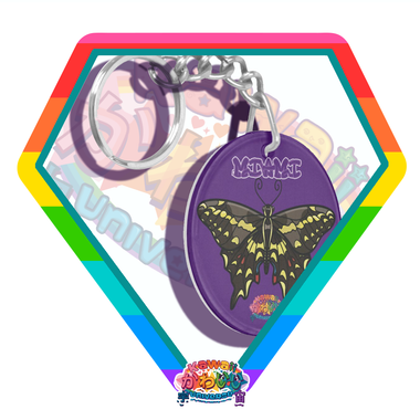 Kawaii Universe Cute Miami Schaus Swallotail Butterfly Designer Keyring with Charm