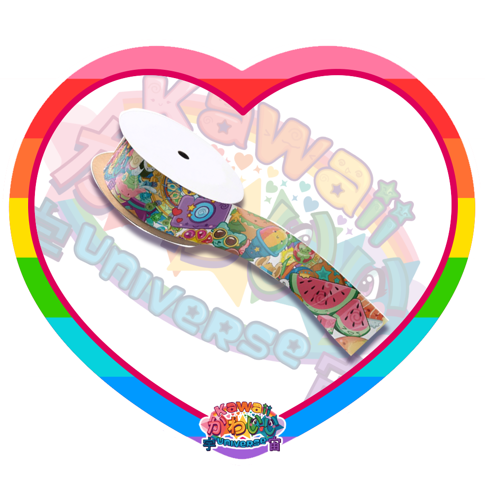 Kawaii Universe - Cute Neoverse Collection Designer Satin Ribbon 1.5 inch Slim