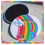 Kawaii Universe - Cute Rainbow and Cloud Designer Medallion Magnet