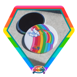 Kawaii Universe - Cute Rainbow and Cloud Designer Medallion Magnet
