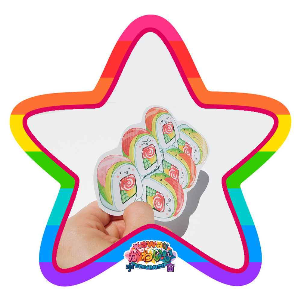 Kawaii Universe - Cute Rainbow Roll Sushi Sticker