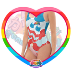 Kawaii Universe - Cute Red White and Blue Popsicle Ladies Swimsuit Bodice