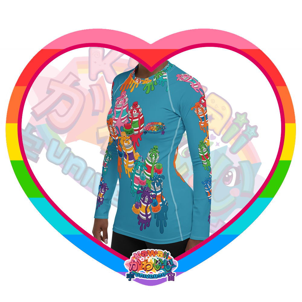 Kawaii Universe - Cute Urban Spray Cans Ladies Rash Guard