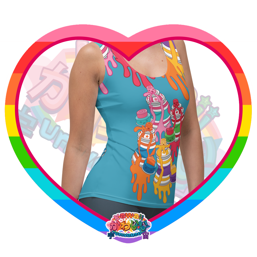 Kawaii Universe - Cute Urban Spray Cans Ladies Tank Top