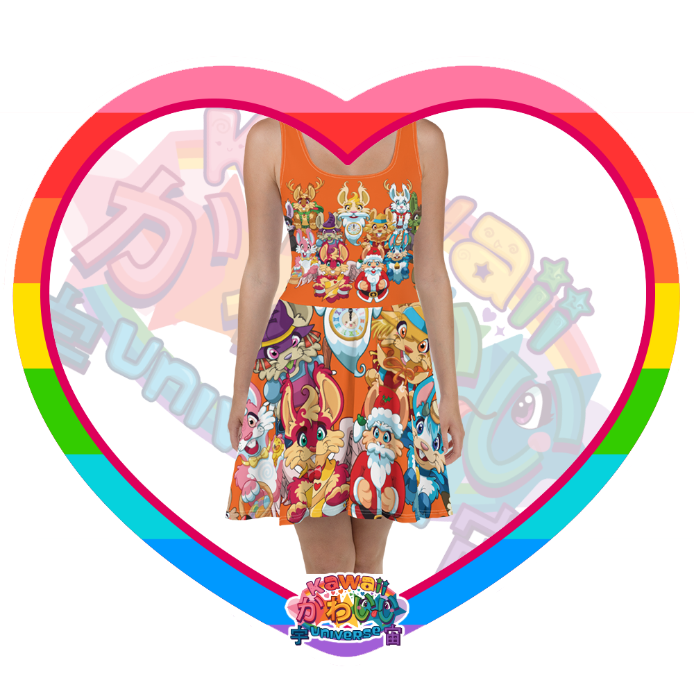 Kawaii Universe - Cute Year of Bunnies Designer Sun Dress